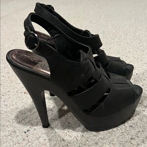 Black Women’s Platform Slingback Heels